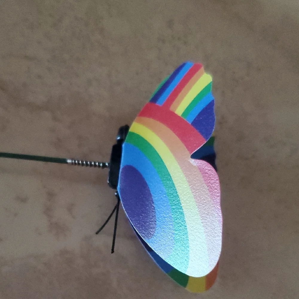 Rainbow Butterfly Faux Floral Accent